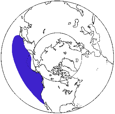 Map of Pacific Pilot Whale in Canada
