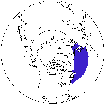 Map of Sowerby's Beaked Whale in Canada