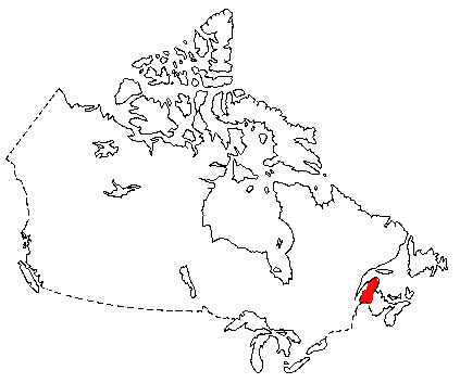 Map of Gaspé Shrew in Canada