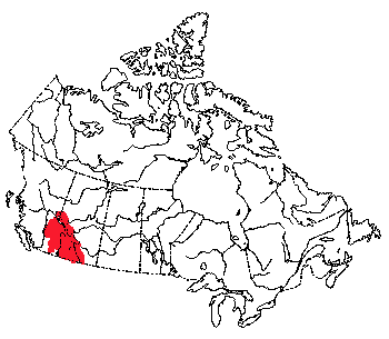 Map of Columbian Ground Squirrel in Canada