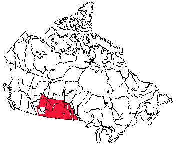 Map of Thirteen-Lined Ground Squirrel in Canada