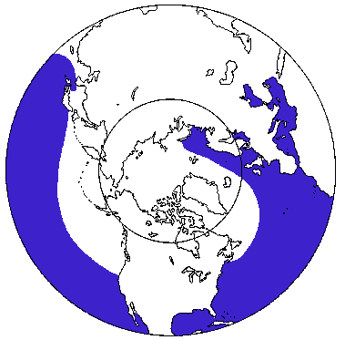 Map of Bottlenosed Dolphin in Canada