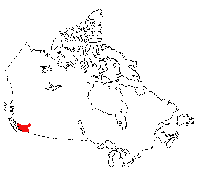 Map of Pacific Jumping Mouse in Canada