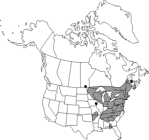 Map of Round-lobed hepatica in Canada