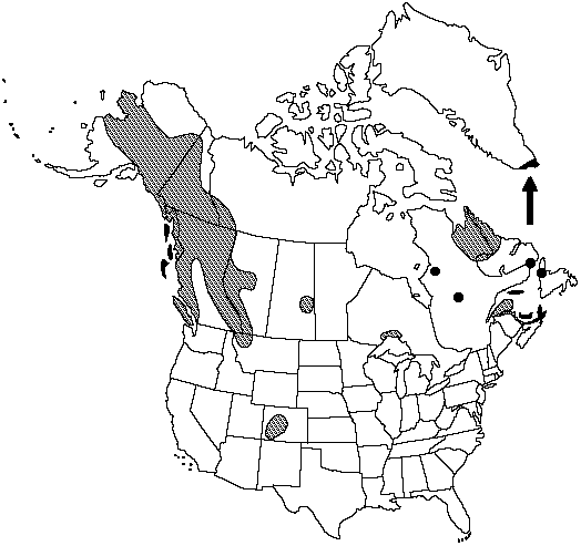 Map of Mountain bladder fern in Canada