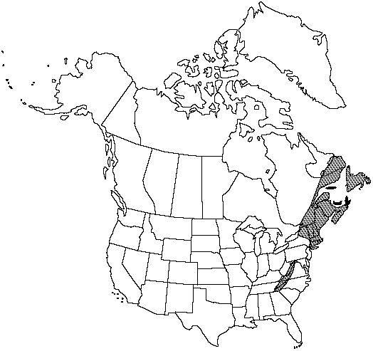 Map of Mountain wood fern, eastern spreading wood fern in Canada