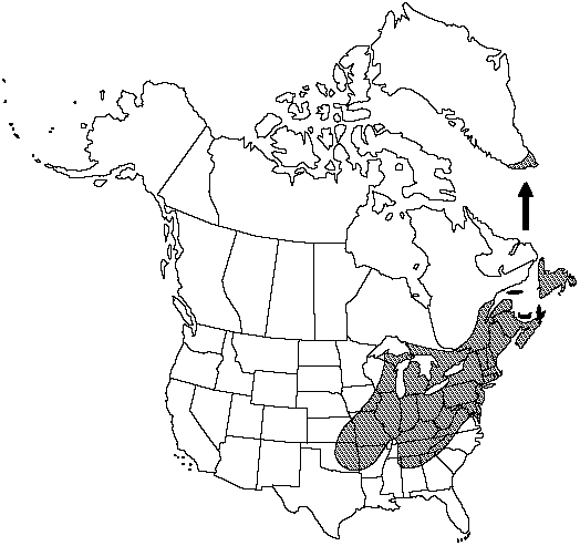 Map of Marginal wood fern in Canada