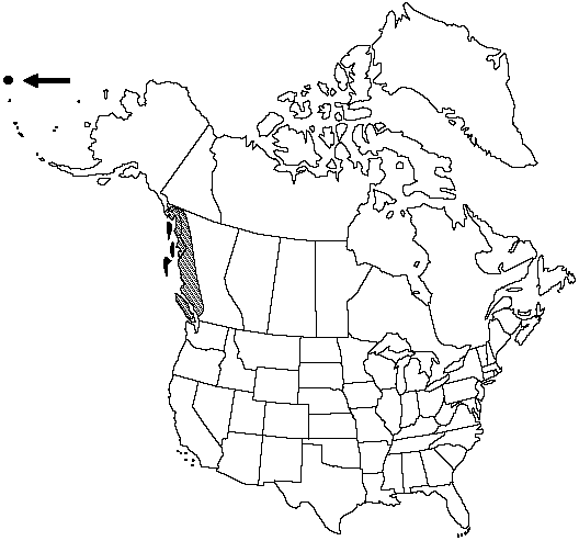 Map of Alaska sword fern in Canada