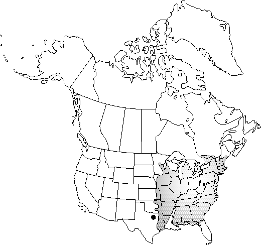 Map of White oak, eastern white oak in Canada