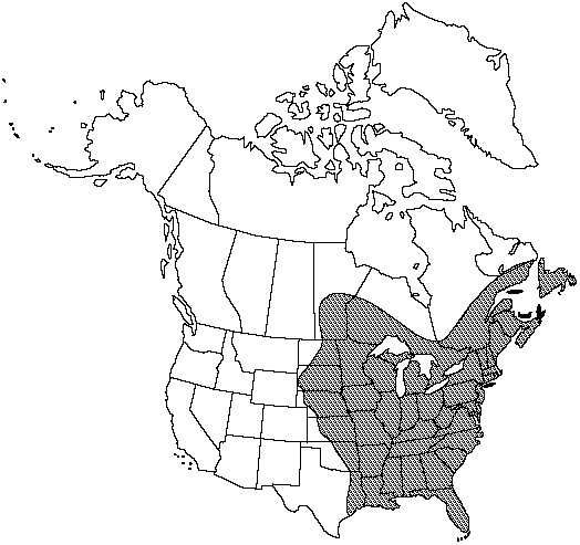 Map of <i>Thelypteris palustris pubescens</i> in Canada